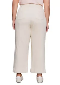 Plus Soft Marine Wide Leg Crop Pants