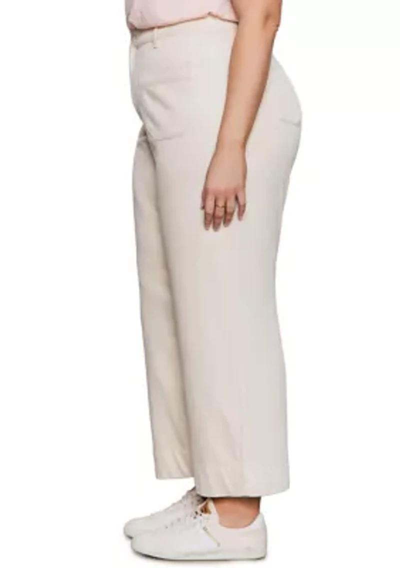 Plus Soft Marine Wide Leg Crop Pants