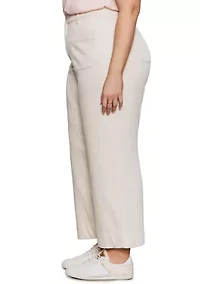 Plus Soft Marine Wide Leg Crop Pants