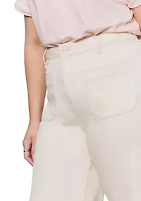 Plus Soft Marine Wide Leg Crop Pants