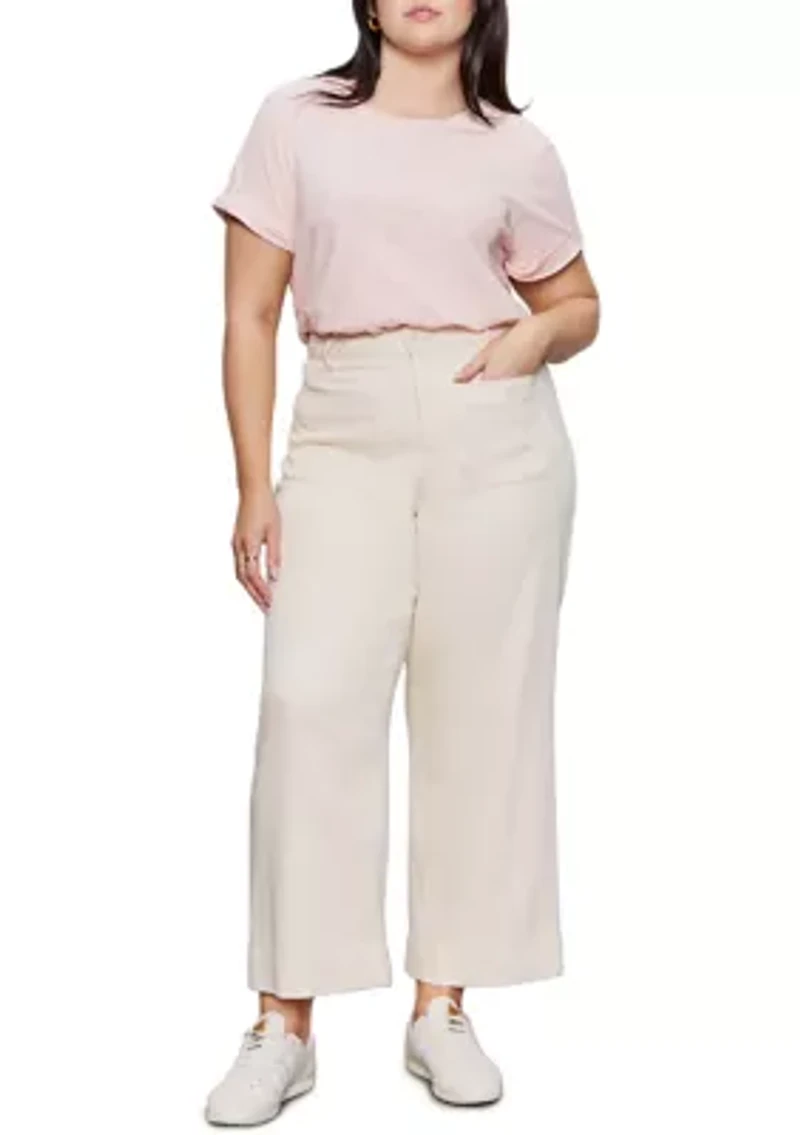Plus Soft Marine Wide Leg Crop Pants