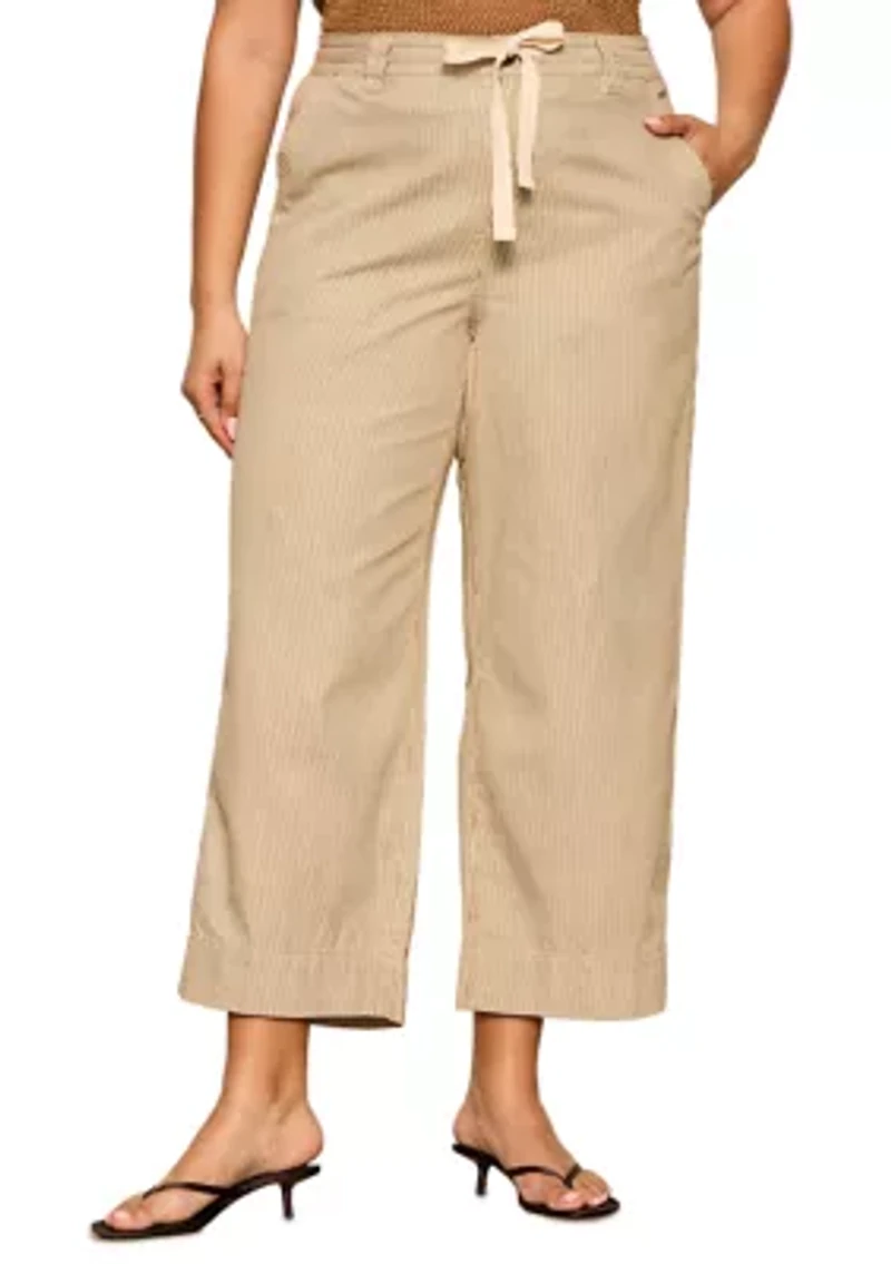 Plus Lily Striped Cropped Pants