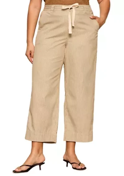 Plus Lily Striped Cropped Pants