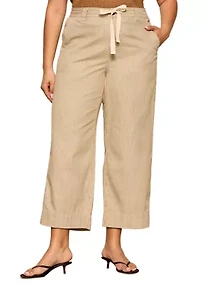 Plus Lily Striped Cropped Pants