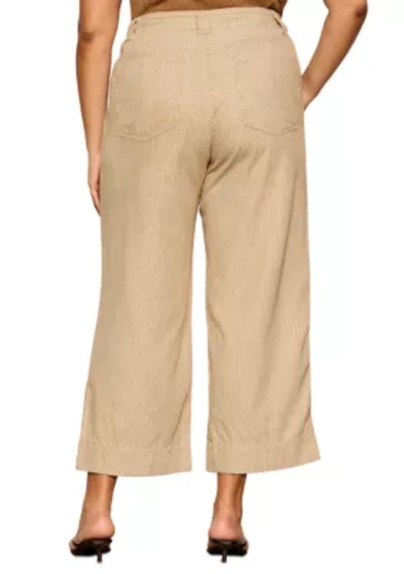 Plus Lily Striped Cropped Pants