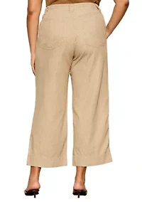 Plus Lily Striped Cropped Pants