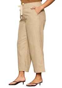 Plus Lily Striped Cropped Pants