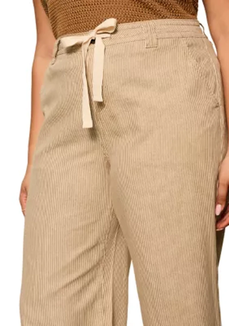 Plus Lily Striped Cropped Pants