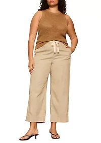 Plus Lily Striped Cropped Pants