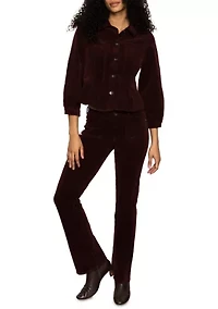 Women's Velveteen Brook Bootcut Pants with Stretch