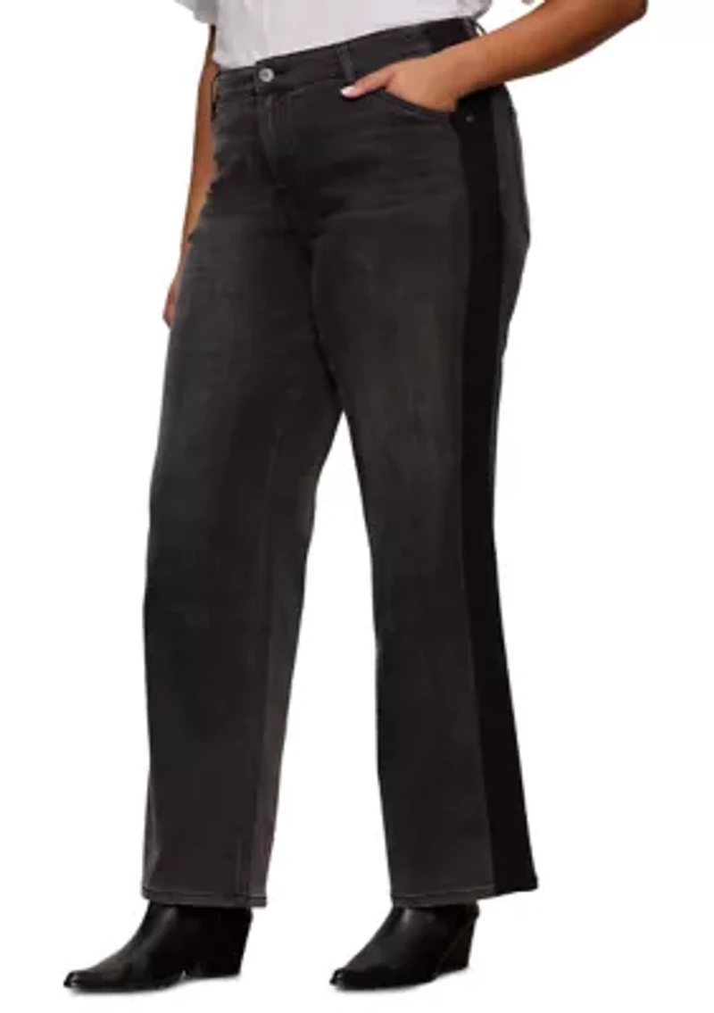 Plus Tuxedo Relaxed Straight Jeans
