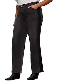 Plus Tuxedo Relaxed Straight Jeans