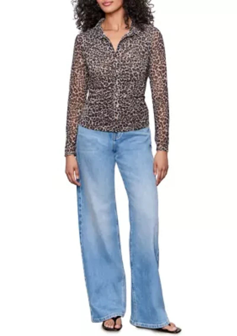 Women's Dreamgirl Mesh Button Up Shirt