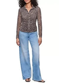 Women's Dreamgirl Mesh Button Up Shirt