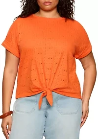 Plus Eyelet All Day Tie T-Shirt