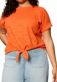 Plus Eyelet All Day Tie T-Shirt