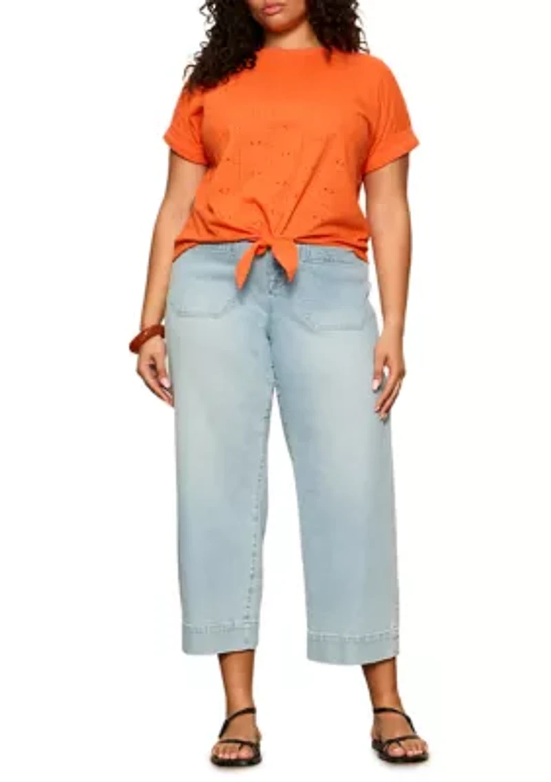 Plus Eyelet All Day Tie T-Shirt