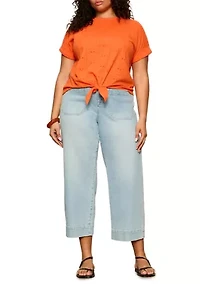 Plus Eyelet All Day Tie T-Shirt