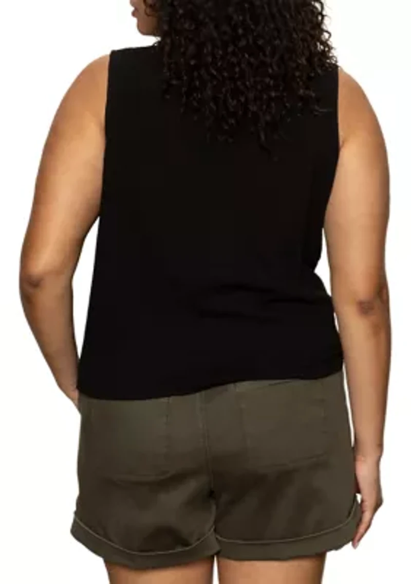 Plus Vacation Tie Shell Top