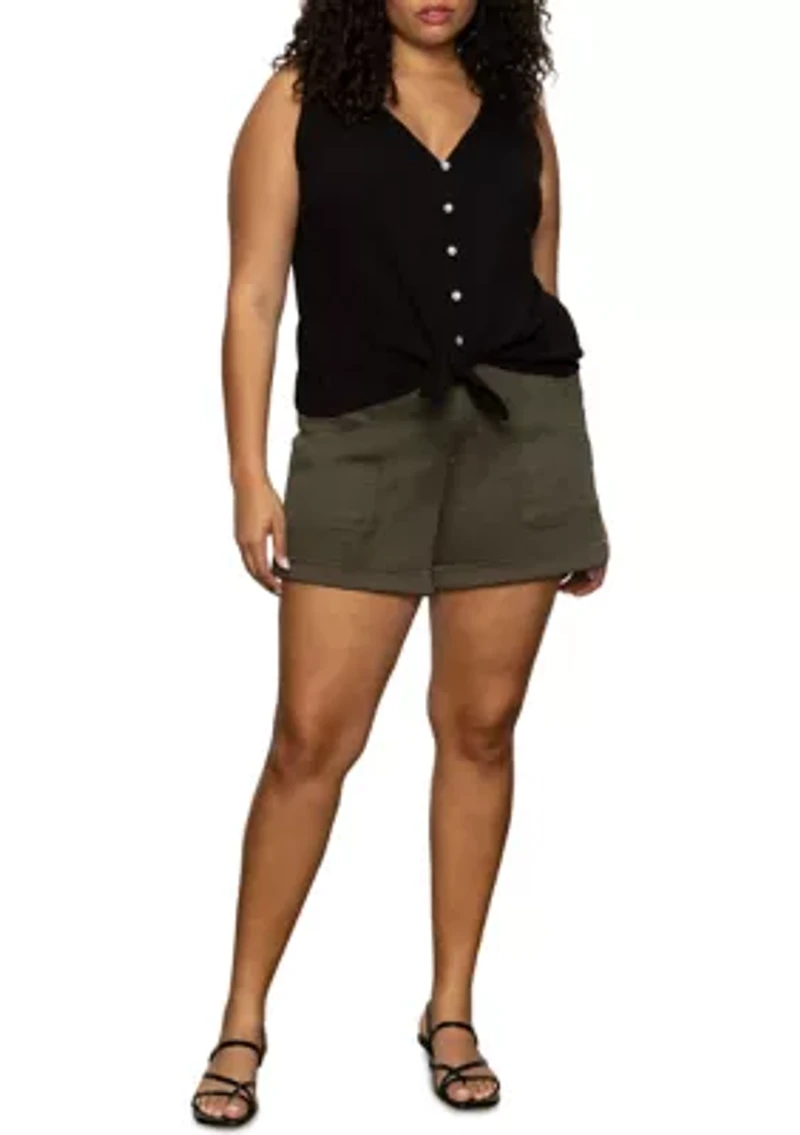 Plus Vacation Tie Shell Top