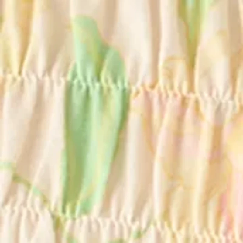 Women's Smocked Knit Print Top