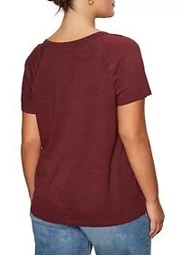 Plus Split Neck T-Shirt