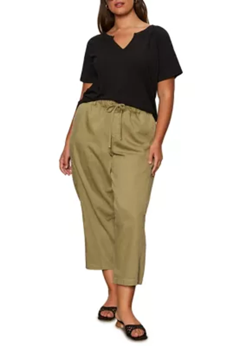 Plus Split Neck T-Shirt
