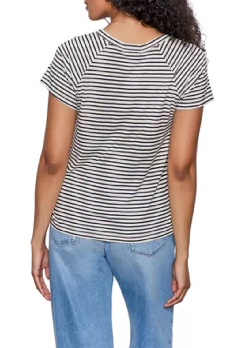 Women's Short Sleeve Notch Neck T-Shirt
