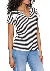 Women's Short Sleeve Notch Neck T-Shirt