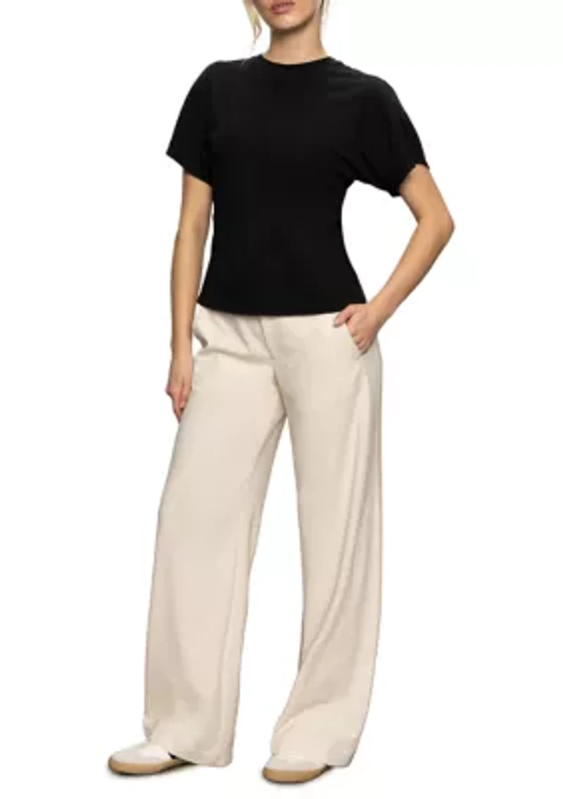 Women's Shirred Waist Dolman T-Shirt