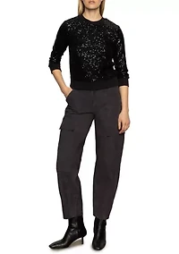 Women's Relaxed Sparkle Popover Top