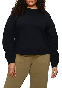 Plus Shirred Sleeve Sweatshirt