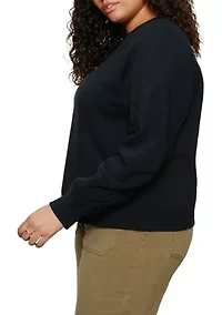 Plus Shirred Sleeve Sweatshirt