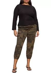 Plus Long Sleeve Boat Neck Textured Top