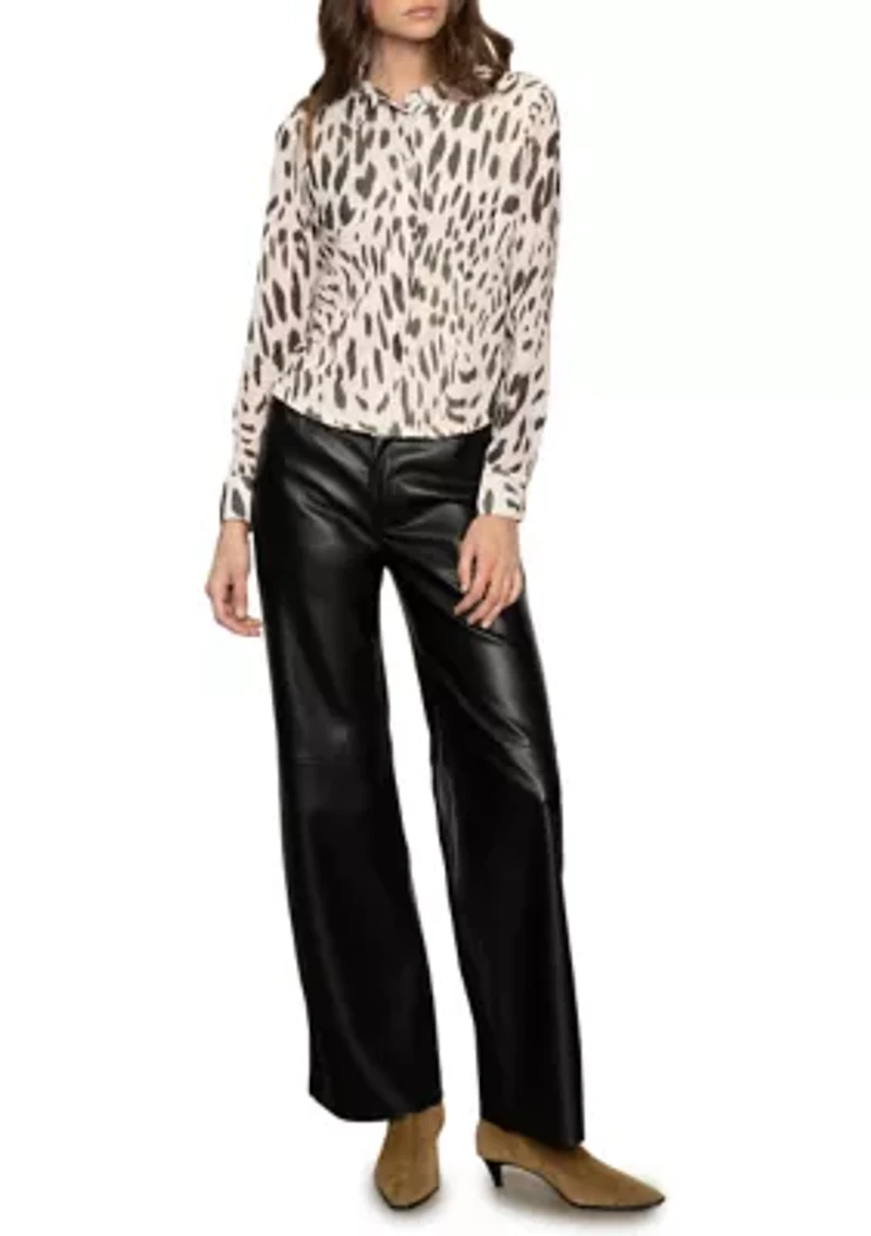 Women's Fitted Mesh Button Down Shirt