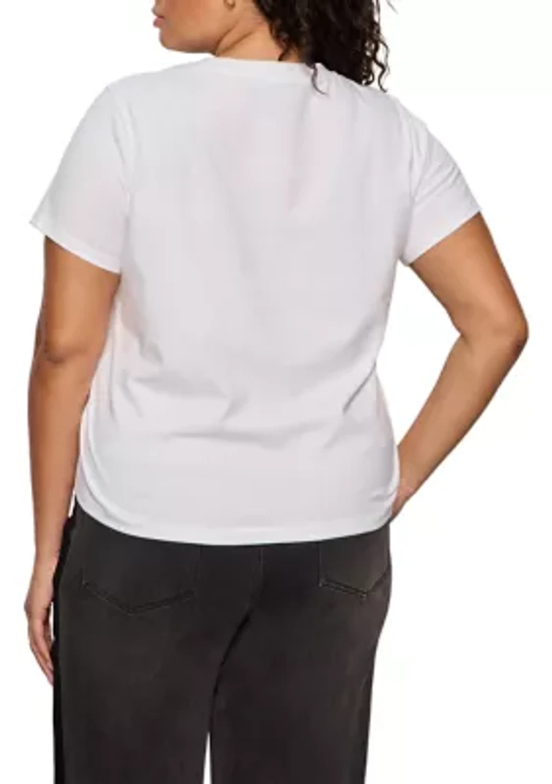 Plus Short Sleeve Embellished T-Shirt