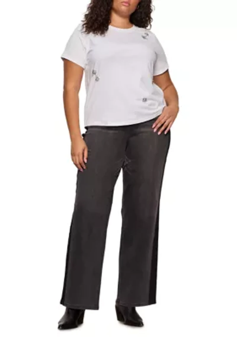 Plus Short Sleeve Embellished T-Shirt