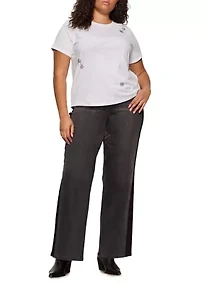 Plus Short Sleeve Embellished T-Shirt