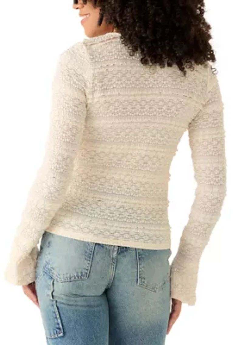 Women's Lovely Lace Button Front Top