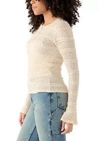 Women's Lovely Lace Button Front Top