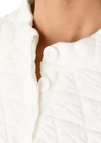 Women's Quilted Button Popover Top