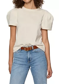 Women's Puff Sleeve Pleated Top