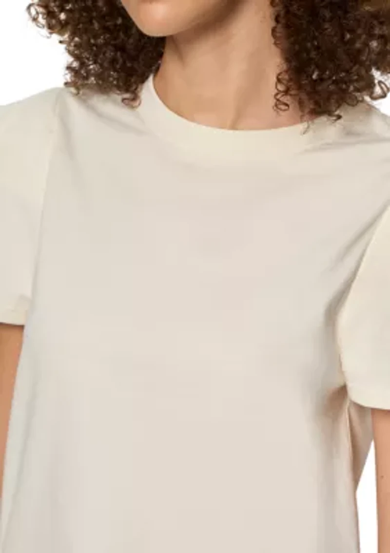 Women's Puff Sleeve Pleated Top