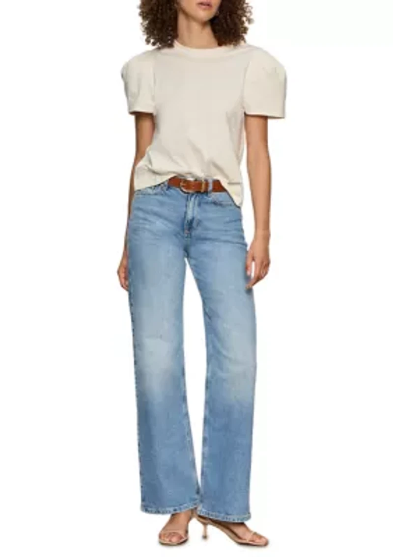 Women's Puff Sleeve Pleated Top