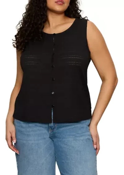 Plus Textured Vacation Shell Top
