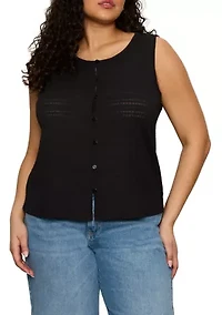 Plus Textured Vacation Shell Top