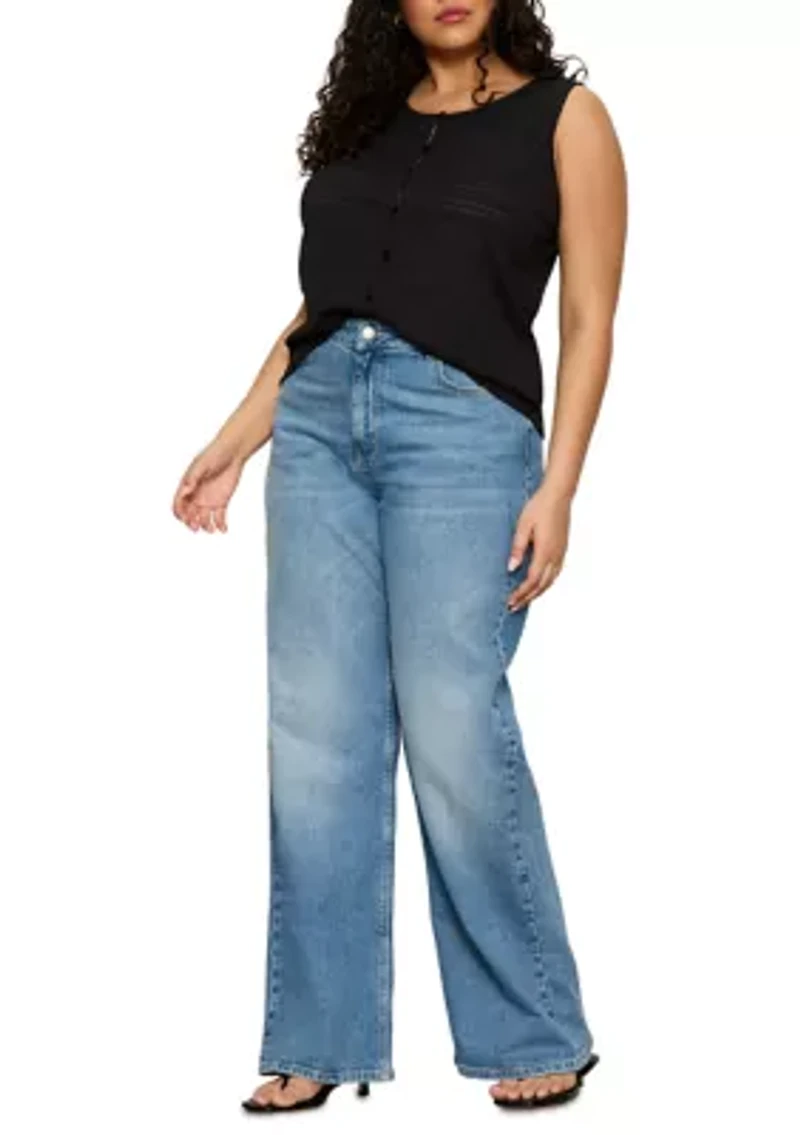 Plus Textured Vacation Shell Top
