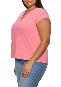 Plus Notched Muscle T-Shirt