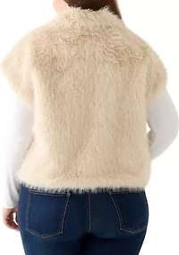 Plus Silky Faux Fur Vest