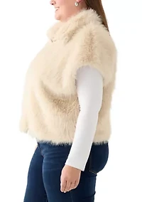 Plus Silky Faux Fur Vest